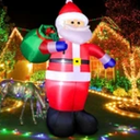 Morejoy 12FT Giant Christmas Inflatable Santa- Christmas Inflatable Outdoor Decoration Santa -Blow up Yard Decoration with Built-in LEDs Perfect for Yard/Lawn/Garden 1 PACK
