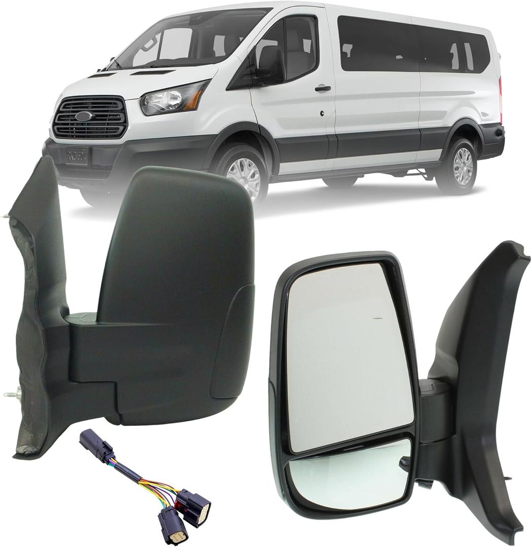 Driver Left Side Mirror Replacement Power Mirror Without Indicator Fit Ford Transit 150 250 350 from 2015-Onward