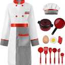 ReliBeauty Kids Chef Costume Set for Kids Boys Girls Role Play with Detachable Apron (3T/100)