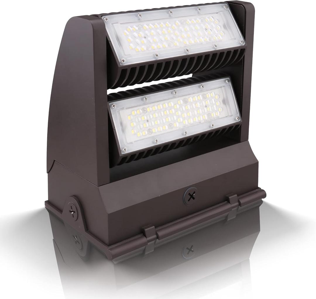 Rotatable LED Wall Pack Light 80W 5000K 10,800 lumens, Adjustable Head LED Wall Pack Light - Great for Area Light, Warehouse, Industrial and Commercial Use (80W)