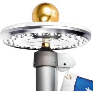 Flagpole Solar Powered - 20 LED Solar Light for flagpole - Light Up American Flag Outdoor with Solar Flag Pole Light from Dusk to Dawn for 12 Hours (Standard Silver) (9.4 inches 20LED)