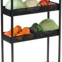 Heavy Duty Rolling Cart with Shelves & Locking Wheels | Multi-Level Kitchen Utility Cart or Food Trolley for Storage, Serving, & Organization | Kitchen Shelfs with Wheels