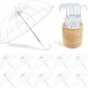 16 Pack Clear Umbrella Wedding Bubble Dome, Transparent Bridal Umbrellas for Weddings, 52 Inch Large Clear Umbrellas for Rain with Auto Open Windproof Stick Canopy for Outdoor Events