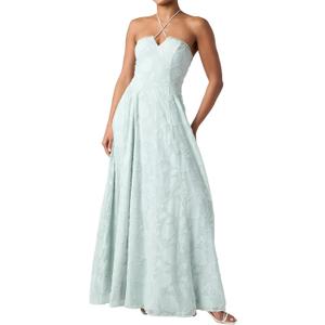 Lulus Sedona Lace Back Burnout Maxi Dress Halter Neck Floral Chiffon Gown for Cocktail Evening Prom S
