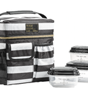 Fit & Fresh Montauk Lunch Tote, 9-3/4"H x 9-3/4"W x 6-13/16"D, Black/White