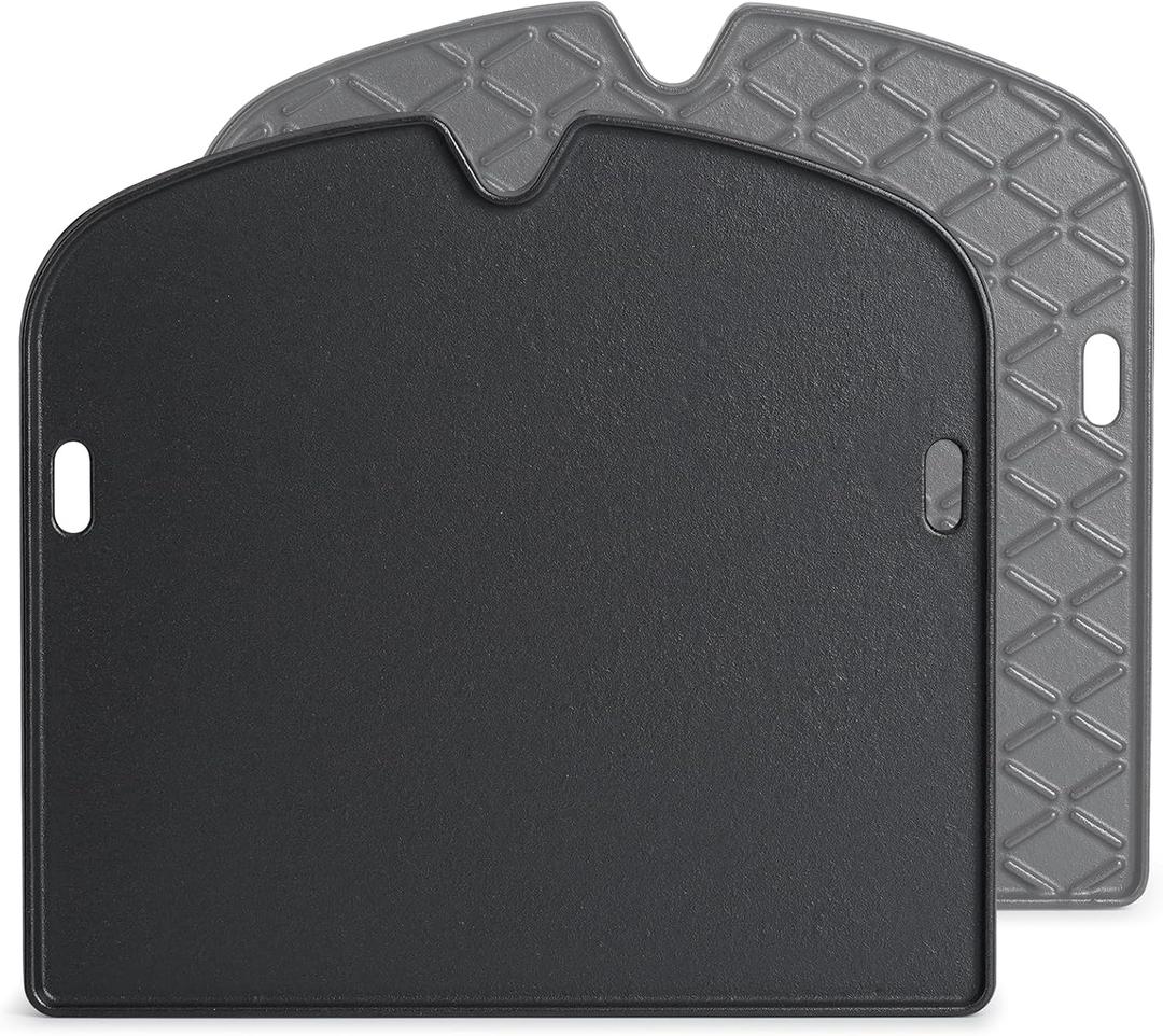 Onlyfire Cast Iron Griddle for Weber Traveler Portable Gas Grill, Double Sided Reversible Cast Iron Cooking Griddle Grill Griddle Replacement Part for Weber 9010001 Traveler Portable Gas Grill