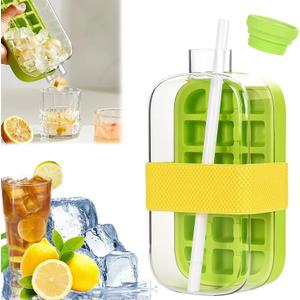Ice Cube Bottle, My Crush CupIce Cube Water Bottle2 in 1 Touch-Free Ice Tray Bottle with Straw, Vertical Ice Maker for Freezer, Travel, Gym & Home Use (Green, 800ml) Ice Cube Bottle, My Crush CupIce Cube Water Bottle2 in 1 Touch-Free Ice Tray Bottle with Straw, Vertical Ice Maker for Freezer, Travel, Gym & Home Use (Green, 800ml)