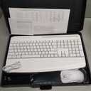White Keyboard and Mouse Wireless Combo, 4000mAh Rechargeable Backlit Quiet Keyboards mice Set, USB Ergonomic Key Board with Wrist Rest & Phone Holder for PC, Mac, Windows, Natural Soft Typing