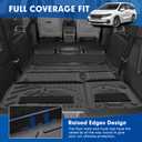 Mixsuper Cargo Liner for Honda Odyssey 2018-2024 2025 2026, All Weather Trunk Mat Backrest Mat TPE Back Seat Cover Protector for Odyssey Accessories