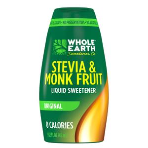 Whole Earth Stevia & Monk Fruit Liquid Sweetener, Original, 1.62 Fl Oz (Pack of 1), Expiry: 02/2027