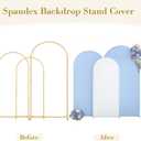 White and Blue Arch Cover 3 Set-8FT, 7.2FT, 6.6FT Arch Backdrop Cover Spandex Fitted 2-Color Fabric Stand Covers for Baby Shower Boy Birthday Party Graduation Banquet Photo Background Decorations