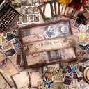 icceemee Scrapbooking Supplies Kit, Brown Garden Scrapbooking Kit for Bullet Junk Journaling, Stationery, A6 Grid Notebook, Flower DIY Journaling Supplies, Birthday Craft Gift for Teen Girls