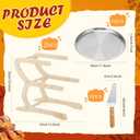 14 Pcs Wooden Pizza Pan Riser Stands Sets Tiered Tray Stand 13.8" L x 7.9" W x 12.6" H Tower Rack Serving Tray Holder Food Platter Display Rack for Dessert Cheese Restaurant Home