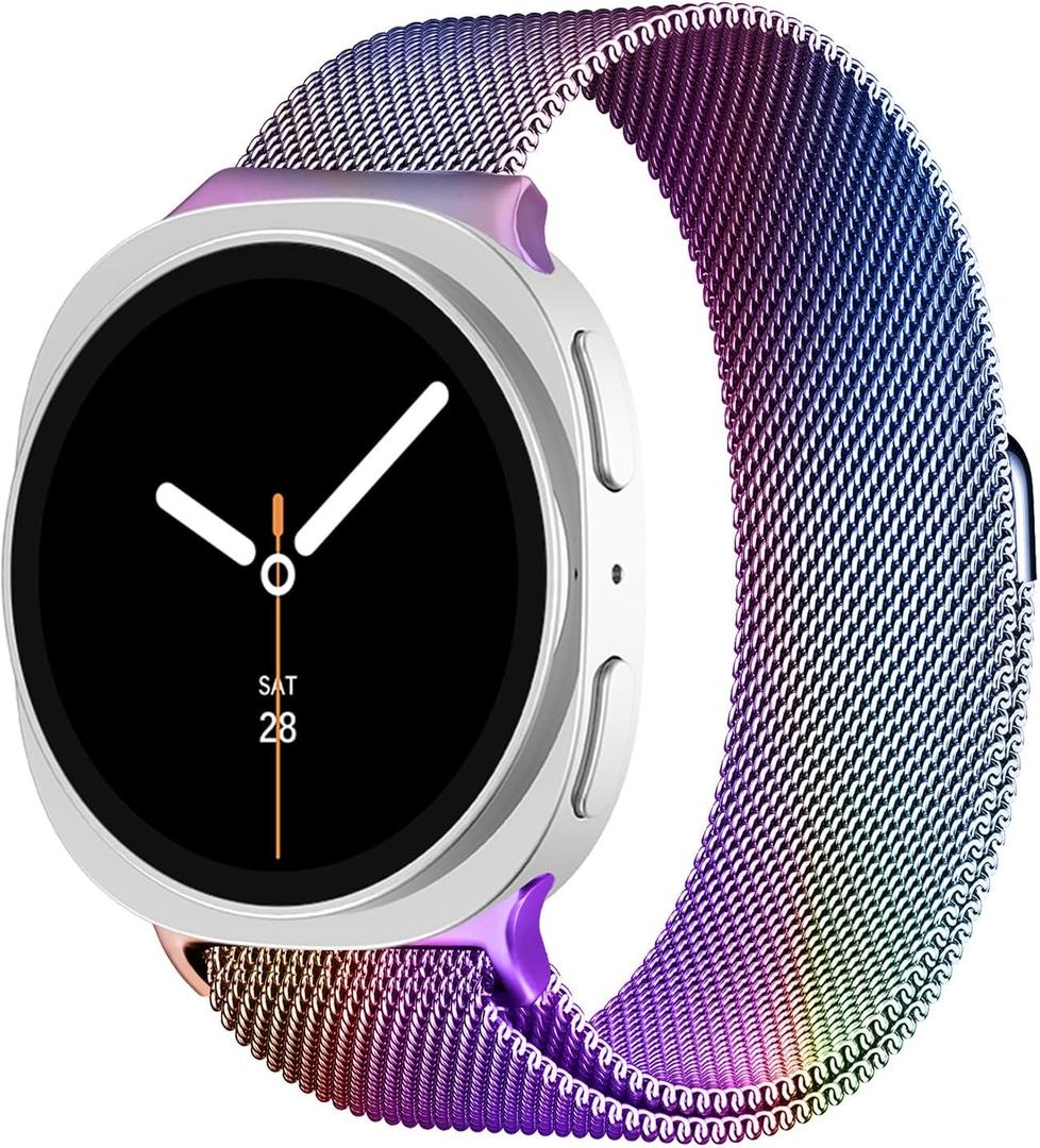Milanese Loop Metal Band for Samsung Galaxy Watch 8 Band 40mm 44mm/8 Classic 46mm Women Men,Mesh Magnetic Stainless Steel Strap for Samsung Galaxy Watch 8 Bands 44 mm 40 mm/8 Classic 46 mm Correa