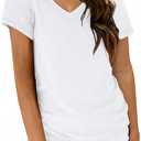 AUTOMET T-Shirts Short Sleeve V Neck Tees Tops for Women Fashion Trendy Lightweight Soft Casual Summer Outfits Clothes 2026 (Medium)