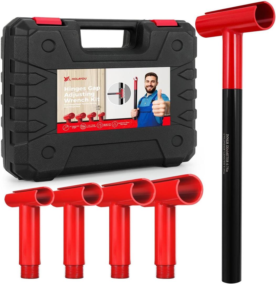 Door Hinge Adjustment Tool,Hinge Gap Adjusting Wrench Set for Residential and Commercial Heavy Door,Hinge Repair Wrench for Round Bolt Hinged Doors. (13inch)