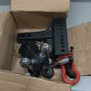 TYT Adjustable Tri-Ball Trailer Hitch for 2 inch Receiver, 4.5" Drop/Rise, Triple Balls (1-7/8", 2", 2-5/16") with Tow Hook & Shackle, 10,000 lbs GTW, 1,000 lbs TW, Pin Lock & Hitch Tightener