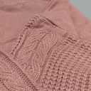 Women's 2025 Fall Sweaters Casual Long Sleeve Crewneck Cable Knit Pullover Sweater Loose Chunky Jumper Tops (Medium, Pink)