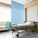 TCUSSIF Inherent Flame Retardant Hospital Curtain Room Divider with Grommet, Cubicle Privacy Medical Curtain for Hospital, Medical Clinic, Lab(1 Panel, 5x8FT, Dark Blue)