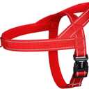 rabbitgoo Dog Harness No Pull, Quick Fit for Large Dogs with Soft Padded Handle, Chest Adjustable Reflective Pet Vest, No Choke Escape Proof for Walking Training, Red L