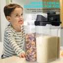 Rice Airtight Dry Food Storage Containers 10Lbs, BPA Free Plastic Storage Bin Dispenser with Pourable Spout, Portable Handle, Kitchen Pantry Organization for Cereal, Flour and Beans Dark Grey