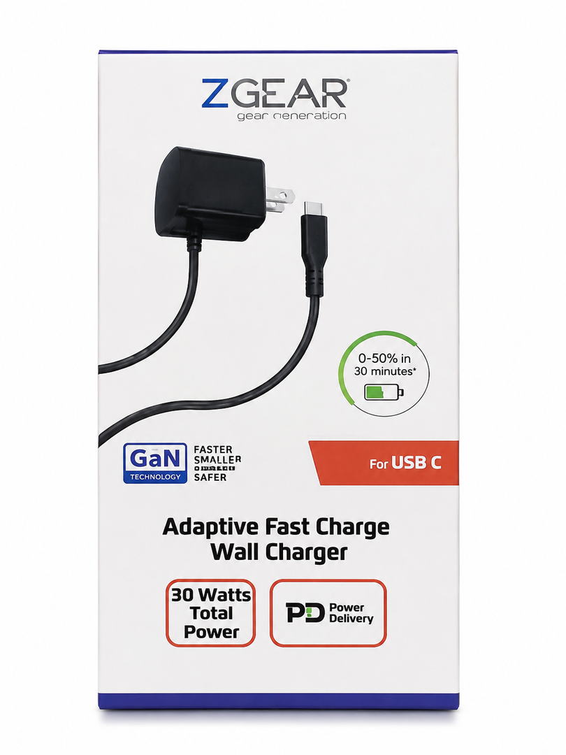 ZGEAR Adaptive Fast Charge Wall Charger 30 Watt