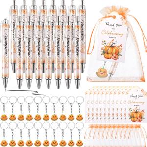 36 Sets Fall Baby Shower Favors for Guest Little Pumpkin Ballpoint Pens and Keychains Gifts Bulk with Thank You Cards Baby Shower Gender Reveal Party Souvenirs Return Gifts Prizes(Orange)