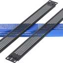 RIVECO 1U Vented Blank Panels for Rack & Cabinets Front Cover Panel 19-Inch Server & Network Rack Mount 2 PCS Black