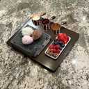 Stained Bamboo Granite Cooking Slab for Steak, Grill Stone Set for BBQ/Meats/Hibachi/Parties, Indoor Cooking