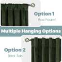 BGment Olive Green Velvet Curtains 84 Inch Length, Thermal Insulated Blackout Curtains Room Darkening Drapes with Back Tab and Rod Pocket for Living Room/French Door, Set of 2 Panels, 52 x 84 Inch