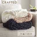 Crafted By Catherine Chunky Chenille Yarn - 2 Pack (8 oz / 227 g, 31.7 Yards Each Skein), Ivory, Gauge 7 Jumbo