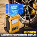 5X Faster Tire Inflator Air Compressor, LIVOWALNY 160PSI Cordless Air Pump Compatible with Dewalt 20V Battery with Digital Pressure Gauge, LED Light, Deflator & Auto Shut-Off for Car, Motorcycle