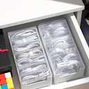 7 Box Cable Organizer Storage Box, Desktop Cable Management with Switch, Power Cord Organizer for Office, Home, Desk Accessories Storage Stationery Supplies and Accessories（Clear)