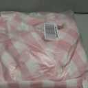 Laolitou Spring Pink Checkered Tablecloth Rectangle Washable Buffalo Plaid Table Cloth with Tassel Cotton Linen Gingham Table Cover for Dining Room, Pink, Rectangle, 55''x120'', 10-12 Seats