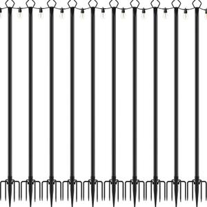 Mutovlin 10 Pack String Light Poles,10 Ft Light Poles for Outside String Lights,Outdoor Lights Pole with Fork,Metal Poles Stand for Patio Deck Backyard (10FT 10 Pack)