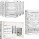 Amzcku Vintage Drinking Glass Set of 6 Kitchen Glasses Cup13 OZ for Water Cocktail Milk Juice and Beverage.