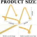 4 x RattanView 4 Pcs Gold Small Plate Holder 2 Inch Display Stands Mini Metal Frame Stand for Picture, Book, Photo Easel, Creation, Collectibles Square Wire Plate Stands for Display Mobile Phone