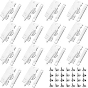 Qunclay 14 Pack Cam Action Window Sash Locks and Keeper, White Window Latch Security Lock Sliding Parts and Hardware for Double Hung, Vertical and Horizontal Sliding