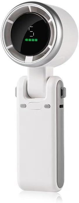 Portable Mini Handheld Fan with Digital Display, Rechargeable Battery,Battery capacity: 1800mAh, White