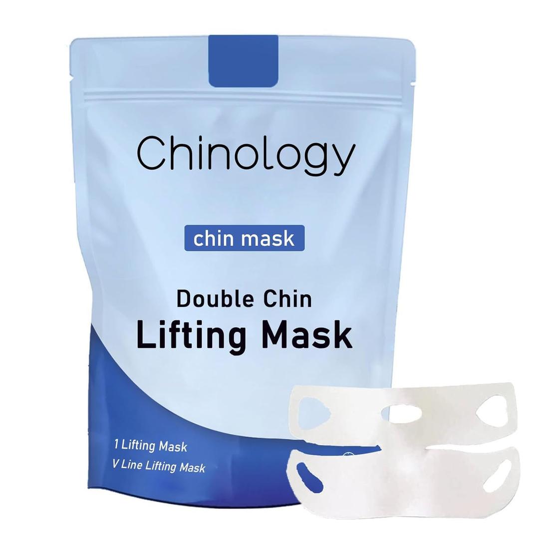 Vuglow Chinology Chin Mask, Chinology Double Chin Lifting Masks, Reusable Lift Chin Strap, Double Chin Reducer Jawline Mask Lifting for Face and Neck, Say Goodbye to Your Double Chin Now(4 pcs)