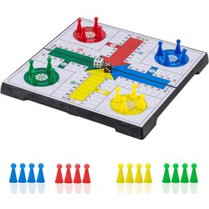 Ludo Game Board Set -9.5, Magnetic Folding Travel Classic Strategy Game (Rounded Corner)