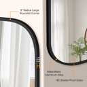 Bathroom Mirror for Wall, Black Bathroom Vanity Mirror for Over Sink 24 x 36, HD Reflection Shatterproof Mirror for Living Room Bedroom Entryway, Metal Frame Rectangular Shape