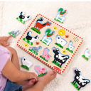 Melissa & Doug Farm Animals Sound Puzzle - Wooden Peg Puzzle with Sound Effects (8 pcs), Pack of 2