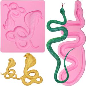 Snake Silicone Fondant Molds, Cobra Chocolate Baking Mold for Halloween Cake Decoration Candy Sugar Craft Gum Paste Clay Resin