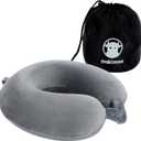 Travel Neck Pillow, Top Memory Foam Pillow for Head Support, Ideal for Airplanes, Cars, and Home Recliners, Adjustable and Soft (Grey)