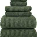 YTYC 39x78 Inch Oversized Bath Sheets Extra Large Bath Towels Set of 6 Super Soft Luxury Microfiber Shower Towels for Bathroom 80% Polyester(Olive Green,6 Piece)
