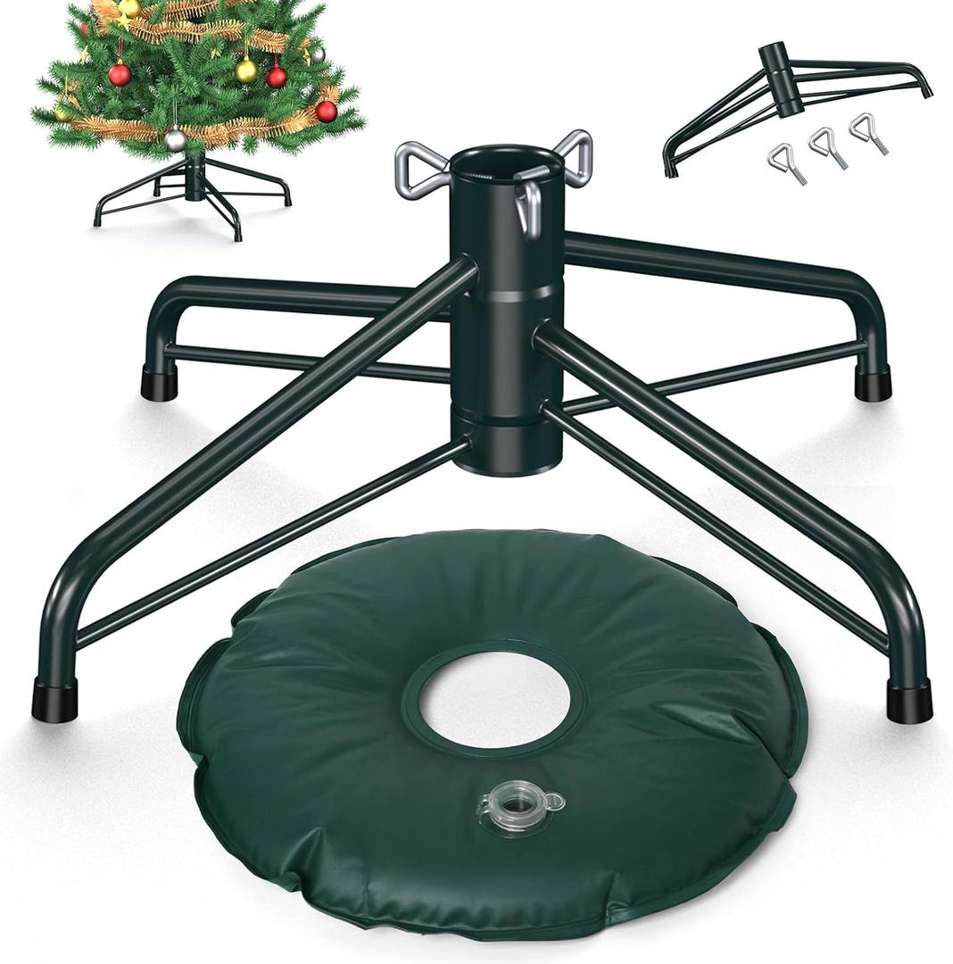 Christmas Tree Stand, Christmas Tree Stand for Artificial Tree, Christmas Tree Base for 4-6 Feet Artificial Trees, Metal Xmas Tree Holder Fits 0.5-1.37 Inch Tree Pole, DarkGreen