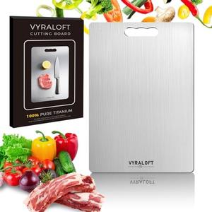 Titanium Cutting Board For Kitchen, 100% Pure Titanium Cutting Boards, Double-sided Food Grade Quality 1 Pack, Easy To Clean And Will Not Absorb Odors, Suitable For Kitchen Or Outdoor(Medium Size)