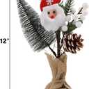 winemana 6 Pcs Small Christmas Tree Table Decorations Indoor, Mini Artificial Trees Plants with Pine Cones Santa Snowman for Tabletop Centerpiece Office Home Kitchen Xmas Holiday Decor