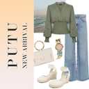 Putu Espadrilles Wedges for Women Closed Toe Wedge Sandals Elastic Ankle Strap Wedge Shoes White Size 7.5